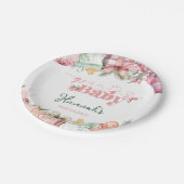 Weihnachtsdusche Pink Santa Baby Pappteller (Schrägansicht)