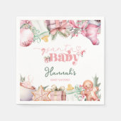 Weihnachtsdusche Pink Santa Baby Serviette (Vorderseite)