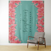 Weihnachtsdusche Poinsettia Hintergrund Wandteppich (Beispiel)