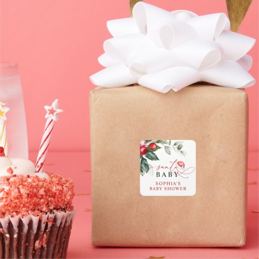 Weihnachtsdusche Quadratischer Aufkleber (Party)