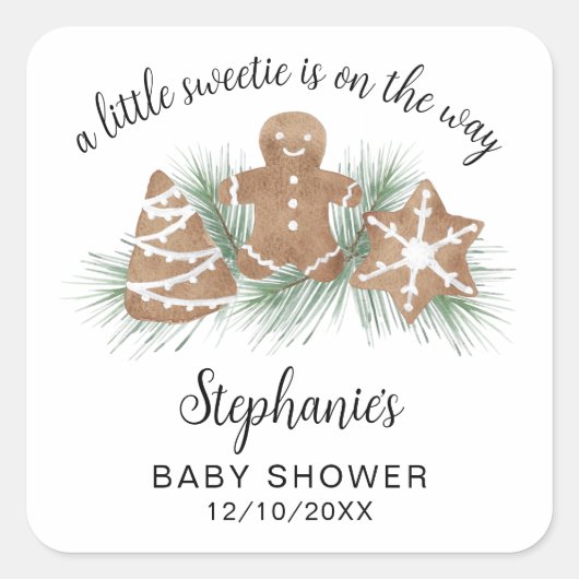 Weihnachtsdusche Quadratischer Aufkleber (Vorderseite)