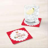 Weihnachtsdusche Rechteckiger Pappuntersetzer (Vor Ort)