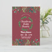 Weihnachtsdusche Rot und Grün Einladung (Stehend Vorderseite)