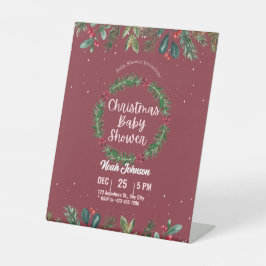 Weihnachtsdusche Rot und Grün Sockelschild