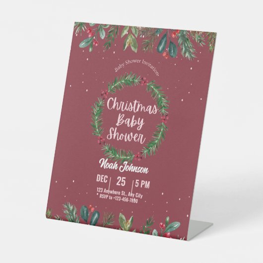 Weihnachtsdusche Rot und Grün Sockelschild (Vorderseite)