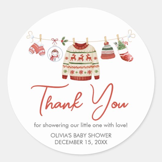 Weihnachtsdusche Runder Aufkleber (Vorderseite)