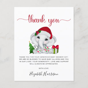 Weihnachtsdusche Santa Elephant Vielen Dank