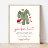 Weihnachtsdusche Schnuller Jagdspiel-Zeichen Poster