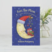 Weihnachtsdusche über dem Mond Einladung (Stehend Vorderseite)