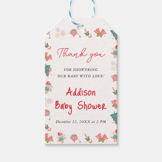 Weihnachtsdusche Vielen Dank Geschenkanhänger (Vorderseite)