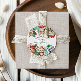 Weihnachtsdusche Vielen Dank Runder Aufkleber