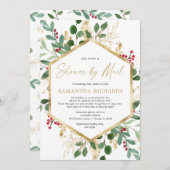 Weihnachtsdusche von Mail mit eleganter Wasserfarb Einladung (Vorne/Hinten)