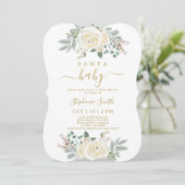 Weihnachtsdusche von Santa Baby Einladung (Stehend Vorderseite)