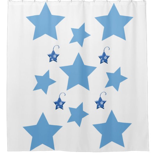 Weihnachtsdusche Vorhang Blue Stars (Vorderseite)