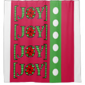 Weihnachtsdusche Vorhang Joy Red (Vorderseite)