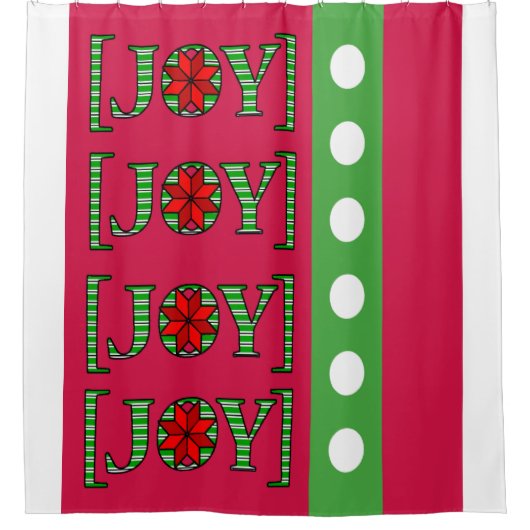 Weihnachtsdusche Vorhang Joy Red (Vorderseite)