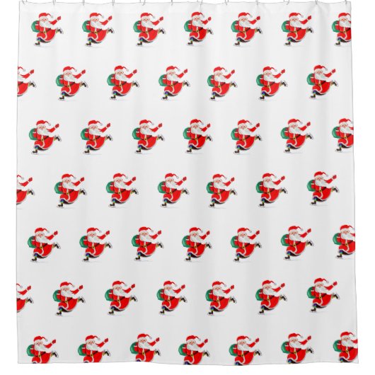 Weihnachtsdusche Vorhang Weihnachtsmann mit Gesche (Vorderseite)