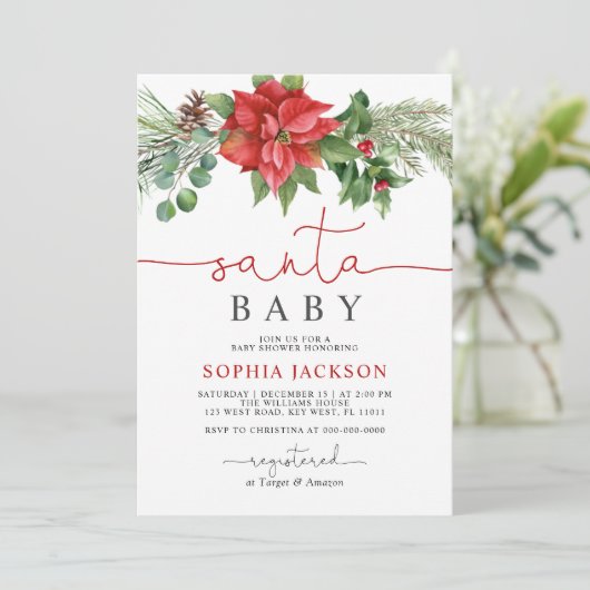 Weihnachtsdusche Weihnachten Einladung (Stehend Vorderseite)