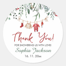 Weihnachtsdusche Weihnachtsjunge Kleidung Winter Runder Aufkleber