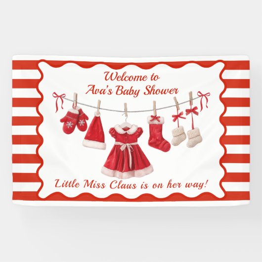 Weihnachtsdusche | Weihnachtskleidung rot/weiß Banner (Horizontal)