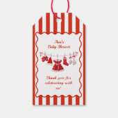 Weihnachtsdusche | Weihnachtskleidung rot/weiß Geschenkanhänger (Vorderseite)