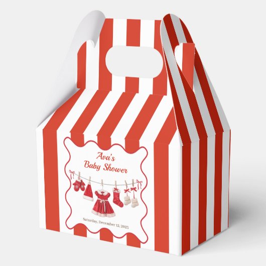Weihnachtsdusche | Weihnachtskleidung rot/weiß Geschenkschachtel (Rückseite)
