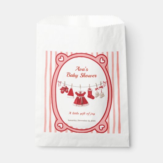 Weihnachtsdusche | Weihnachtskleidung rot/weiß Geschenktütchen (Vorderseite)