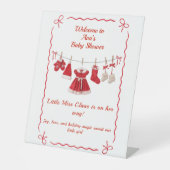 Weihnachtsdusche | Weihnachtskleidung rot/weiß Sockelschild (Vorderseite)