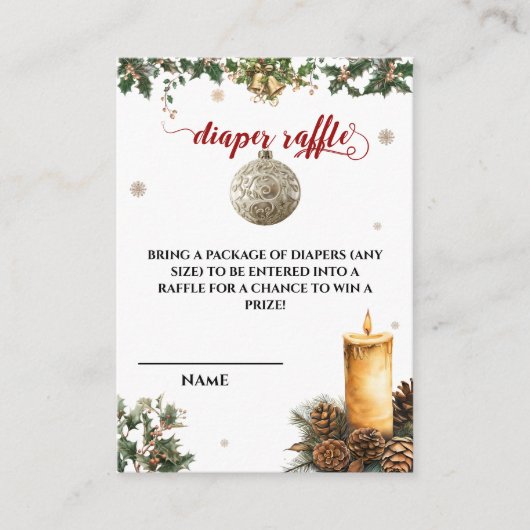 Weihnachtsdusche Weihnachtsmann Raffle Baby Dusche Begleitkarte (Vorderseite)