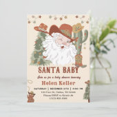 Weihnachtsdusche Western Santa Baby Einladung (Stehend Vorderseite)