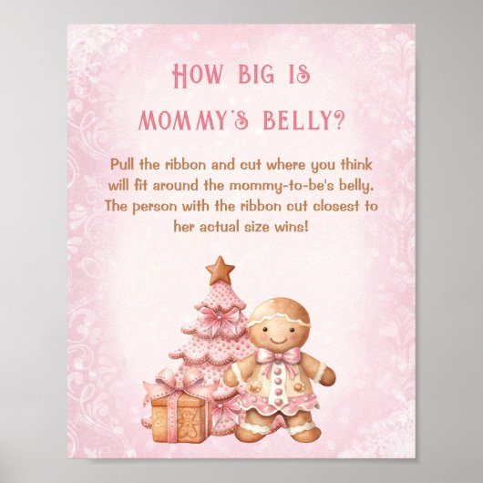 Weihnachtsdusche wie groß ist Mama's Bauch Poster (Vorne)
