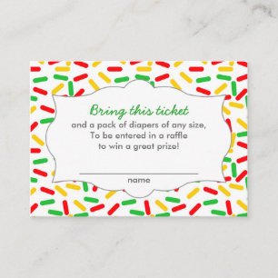 Weihnachtsdusche Windeln Raffle Tickets Begleitkarte