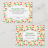 Weihnachtsdusche Windeln Raffle Tickets Begleitkarte (Vorne/Hinten)