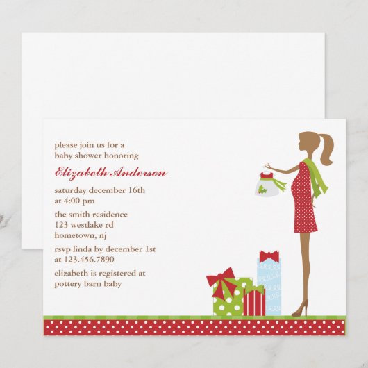 Weihnachtsdusche zur Mama Einladung (Vorne/Hinten)