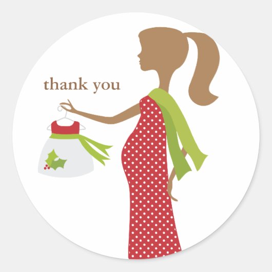 Weihnachtsdusche zur Mama Runder Aufkleber (Vorderseite)