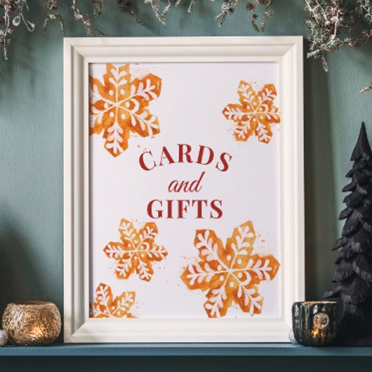 Weihnachtsduschkarten und Geschenke Unterschrift Poster