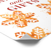Weihnachtsduschkarten und Geschenke Unterschrift Poster (Ecke)