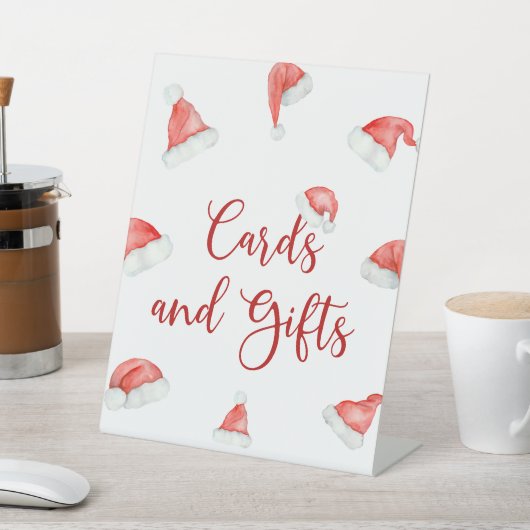 Weihnachtsduschkarten und Geschenke Unterzeichnung Sockelschild (In SItu)