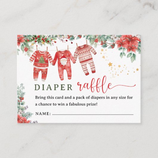 Weihnachtsduschmaschine Windeln Begleitkarte (Vorderseite)