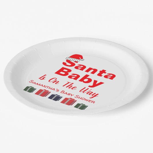 Weihnachtsduschplatte Pappteller (Schrägansicht)