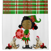 Weihnachtsduschvorhang, Afrikanischer Elf Duschvorhang (Vorderseite)