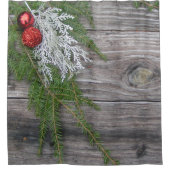 Weihnachtsduschvorhang aus Kiefer und Weathered Ho Duschvorhang (Vorderseite)