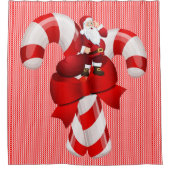 Weihnachtsduschvorhang, Candy Cane Santa Duschvorhang (Vorderseite)