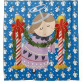 Weihnachtsduschvorhang, Engel Duschvorhang (Vorderseite)