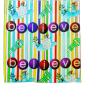 Weihnachtsduschvorhang, Glaube Snowman Duschvorhang (Vorderseite)