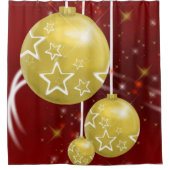Weihnachtsduschvorhang, Goldbälle Duschvorhang (Vorderseite)