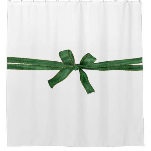 Weihnachtsduschvorhang, Grüner Bow Duschvorhang (Vorderseite)