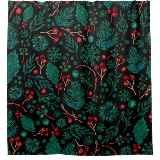 Weihnachtsduschvorhang im Wasser Duschvorhang (Vorderseite)