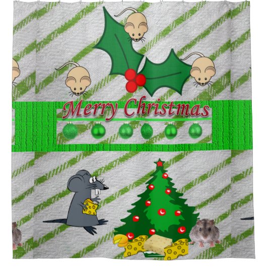 Weihnachtsduschvorhang, Mice Duschvorhang (Vorderseite)