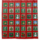 Weihnachtsduschvorhang "Quilt" Duschvorhang (Vorderseite)